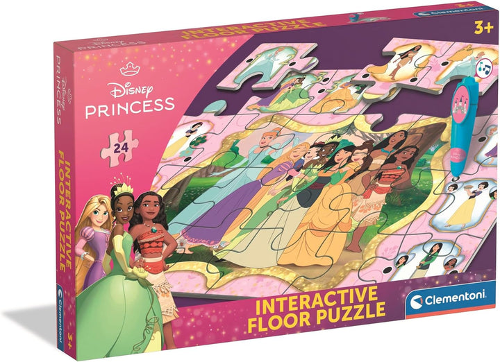 Clementoni Quiz-Bodenpuzzle - Disney Princess - Interaktives Puzzle mit Stift, Lernspiel für Kinder