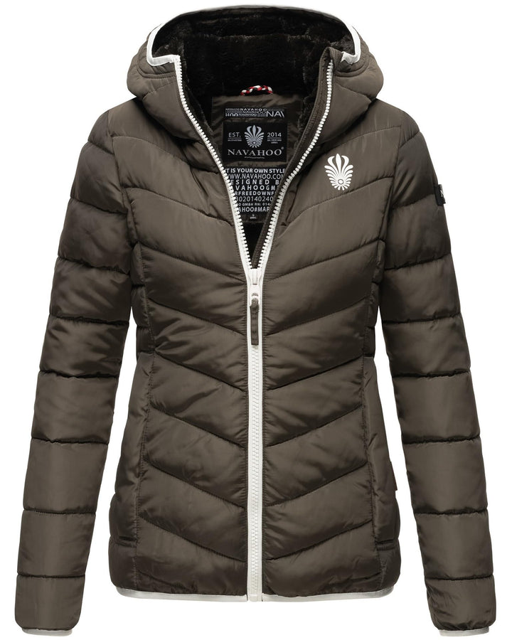 Navahoo Damen Jacke Steppjacke Übergangsjacke gesteppt Stepp Herbst B675 XS Anthrazit, XS Anthrazit