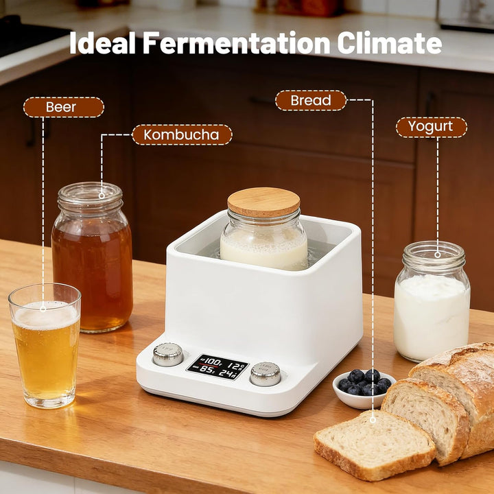 Sauerteig Starter Warmer,198 Stunden Timer,Gleichmässig Erhitzt，Einstellbare Temperatur 70-104°F,Sau