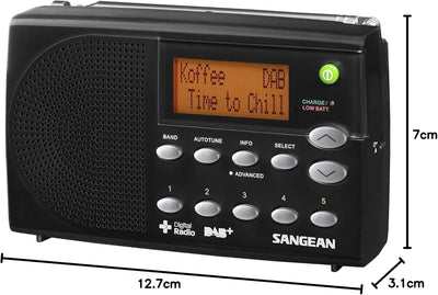 Sangean DPR65 Tragbares Digital-Radio (LCD-Display, DAB+, FM-RDS) schwarz, schwarz