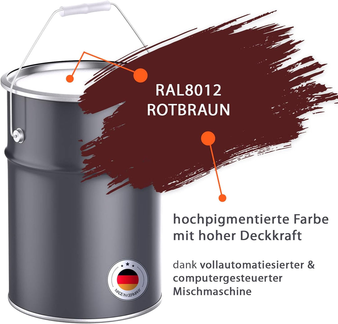 1K PU Bodenversiegelung RAL8012 Rotbraun 10kg für aussen I Bodenbeschichtung & Versiegelung für Beto