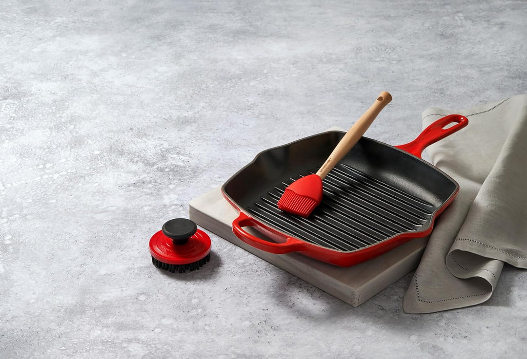 LE CREUSET Signature Gusseisen-Grillpfanne, Quadratisch, 26 cm, Für alle Herdarten inkl. Induktion g