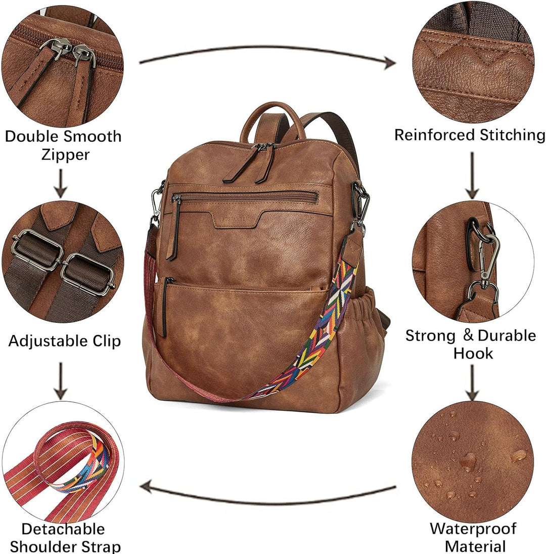 BOSTANTEN Leder Rucksack Damen Freizeitrucksack Reise Handtasche Rucksackhandtasche Tagesrucksack fü