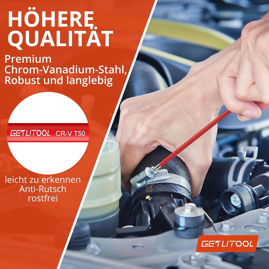 GETLITOOL Innensechskant Satz Lang, 18tlg. Innensechskantschlüssel Kugelkopf Metrisch HX 1,5mm-10mm