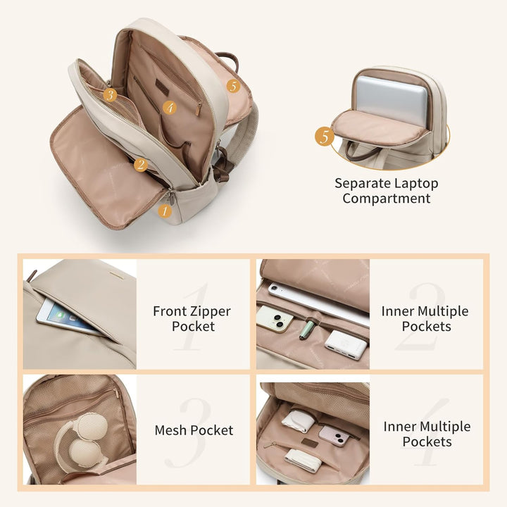 GOLF SUPAGS Laptop Rucksack für Damen Casual Daypack für Arbeit Reisen College Schulrucksack Handtas