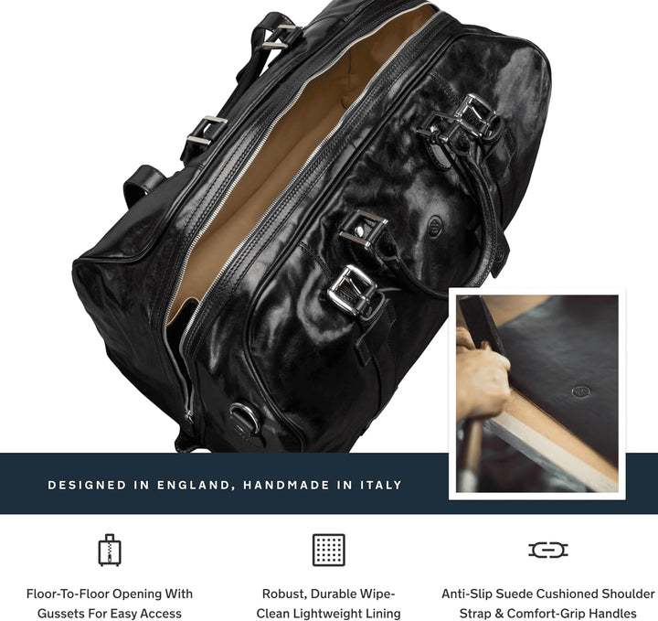 Maxwell Scott - Personalisierte Grosse Reisetasche aus Leder für Herren für luxuriöse Reisen - Handg