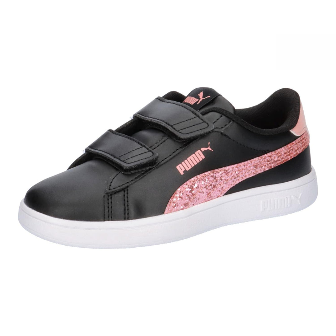 PUMA Mädchen Smash 3.0 L Star Glow V Ps Sneaker, 35 EU Puma Black Peach Smoothie Puma White