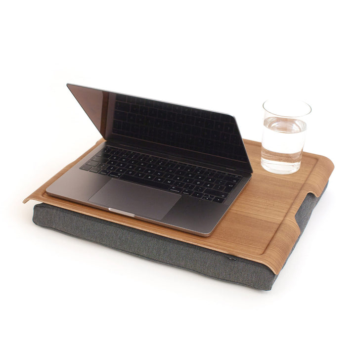 Bosign. Knietablett Laptray mit Sitzsack-Kissen für Laptop, Frühstück. Rutschfestes Tablett. Abnehmb