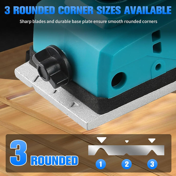 Akku-Hobel Kompatibel mit Makita 18V Akku – Einhandhobel mit 16500RPM, 0-2 mm Einstellbare Hobeltief
