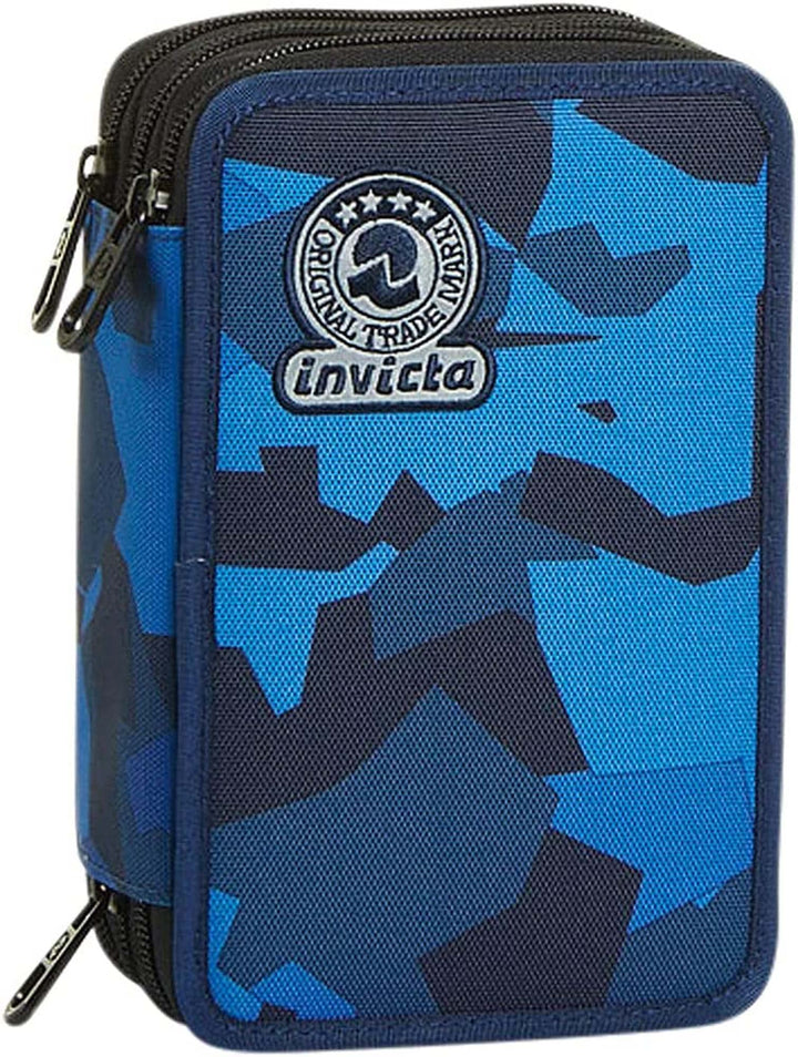 Invicta Federmäppchen, Mäppchen, mehrfarbig, Federtasche für Schreibwaren, Etui mit Stiften, Kugelsc