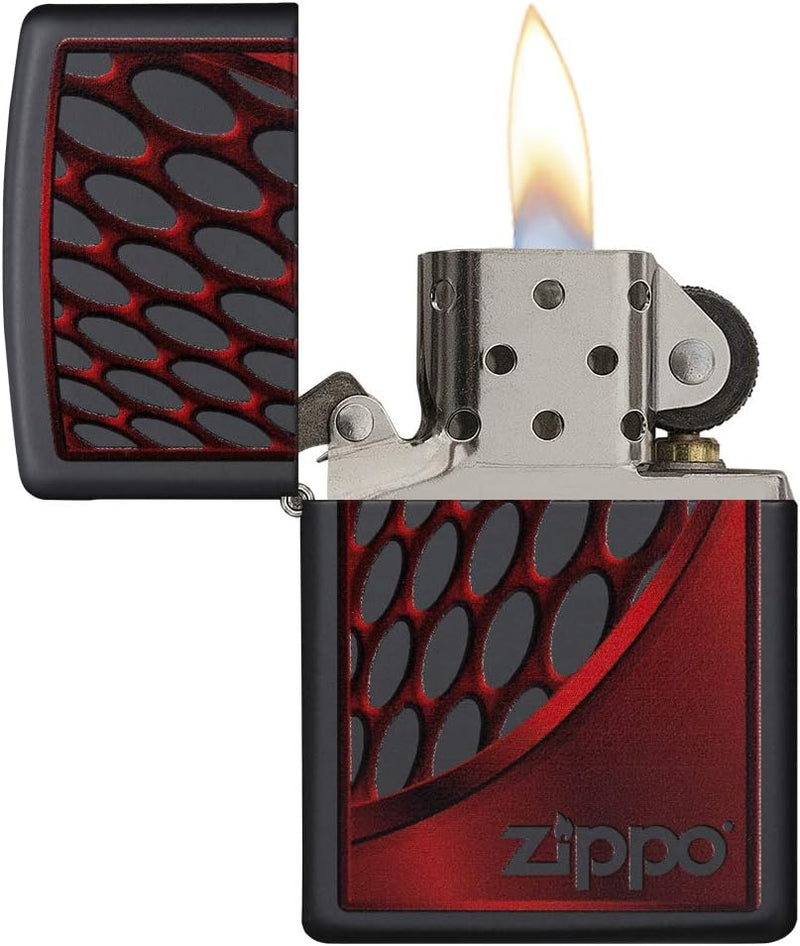 Zippo RED and Chrome Benzinfeuerzeug, Messing, Edelstahloptik, 1 x 6 x 6 cm