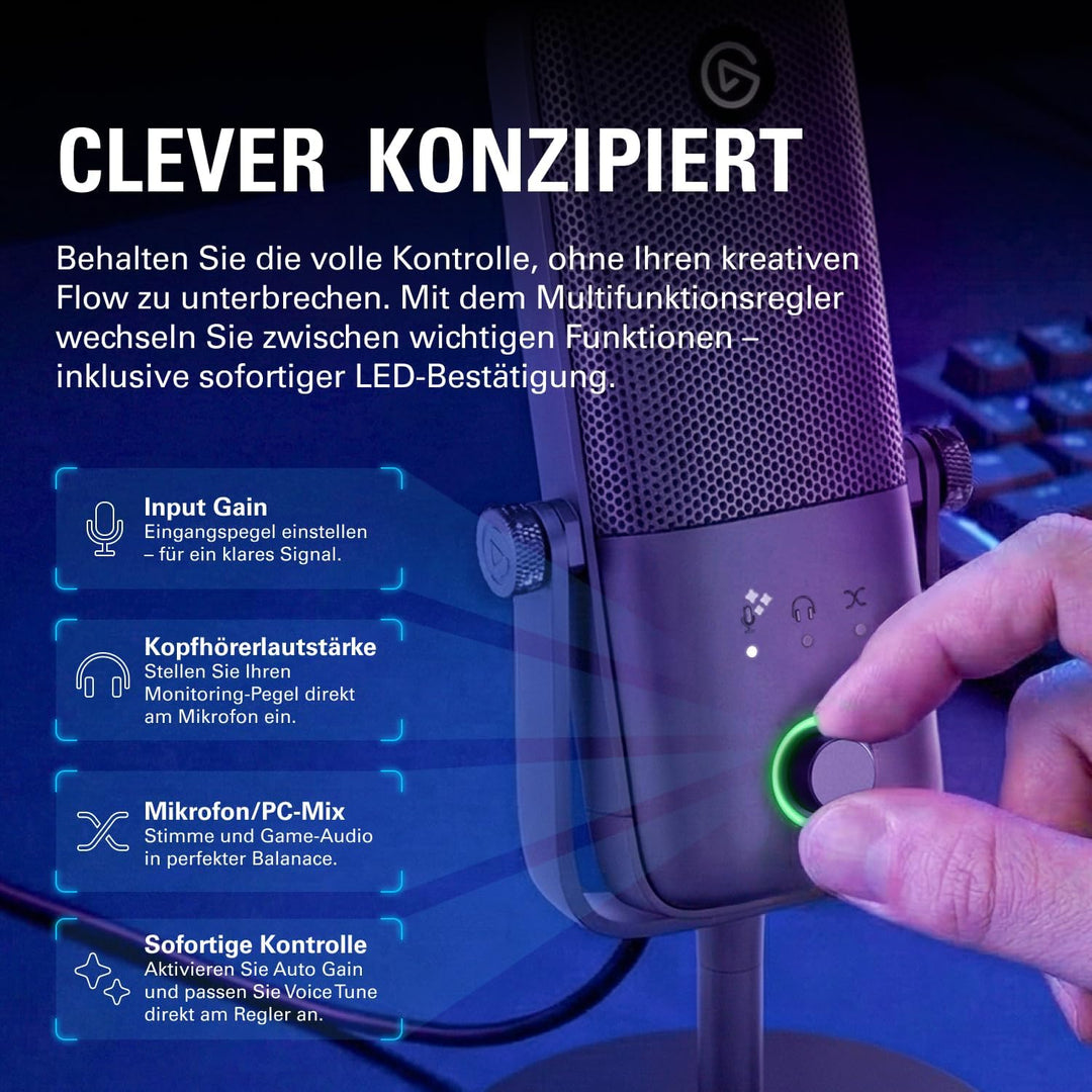 Elgato Wave:3 MK.2 – Premium USB Condenser Microphone for Streaming & Podcasting with Wave FX Proces