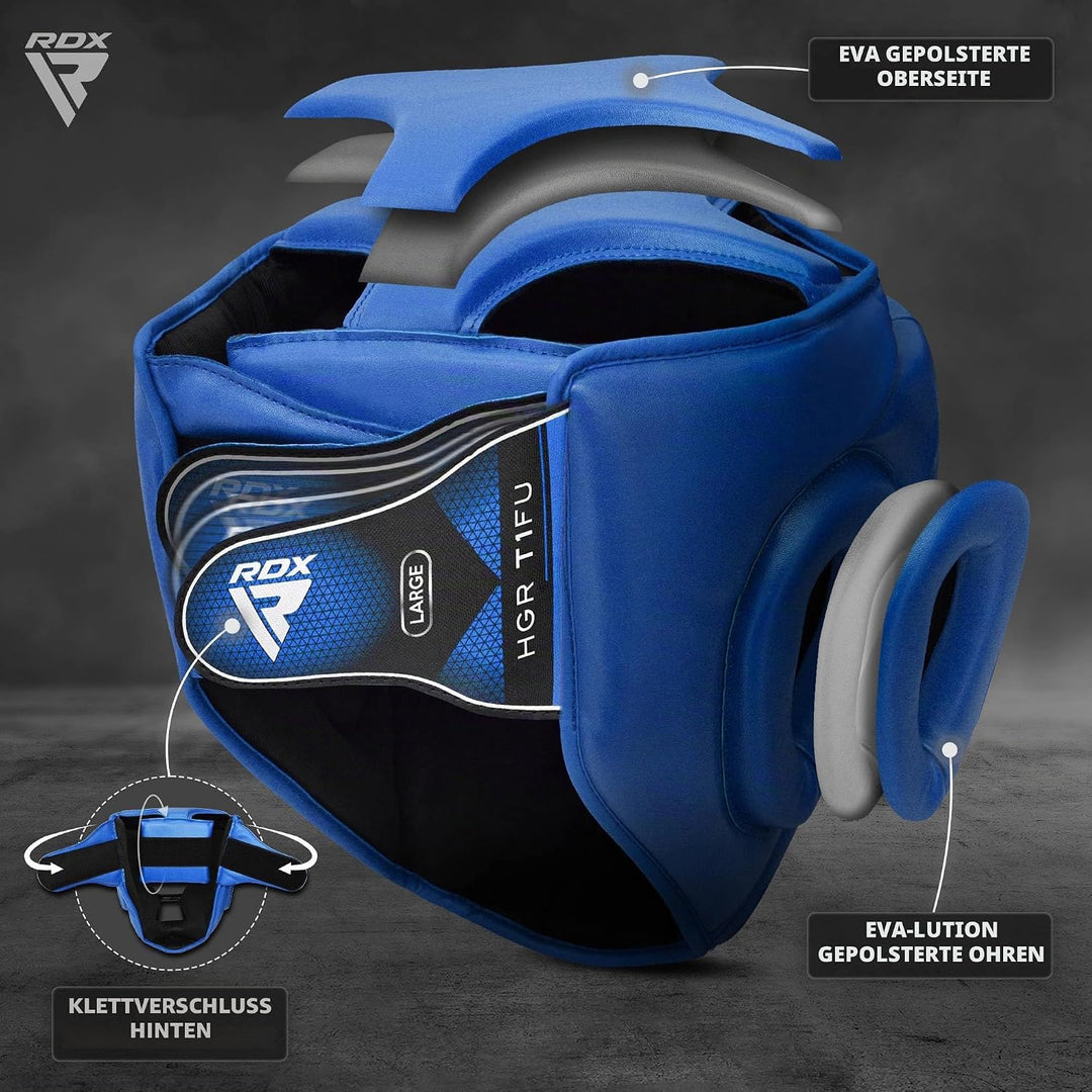 RDX Kopfschutz Boxen Gitter, Maya Hide Leder, MMA Kickboxen Kampfsport Thaiboxen Gesichtsschutz, Box