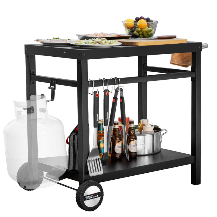 Royal Gourmet Grillwagen Grilltisch Outdoor Beistelltisch Garten Trolley Outdoorküche Multifunktione