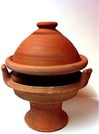 Tajine, original aus Marokko, Tontopf zum Kochen, Tuareg Ø = 26cm geeignet für 1-3 Personen, handget
