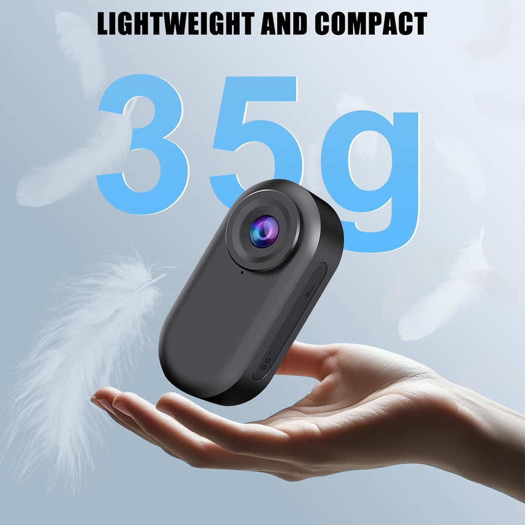 Mini Action Cam, 64GB Tragbare Sportkamera und Magnetische Ladebox mit 1150mAh Batterie, 1080P Klein