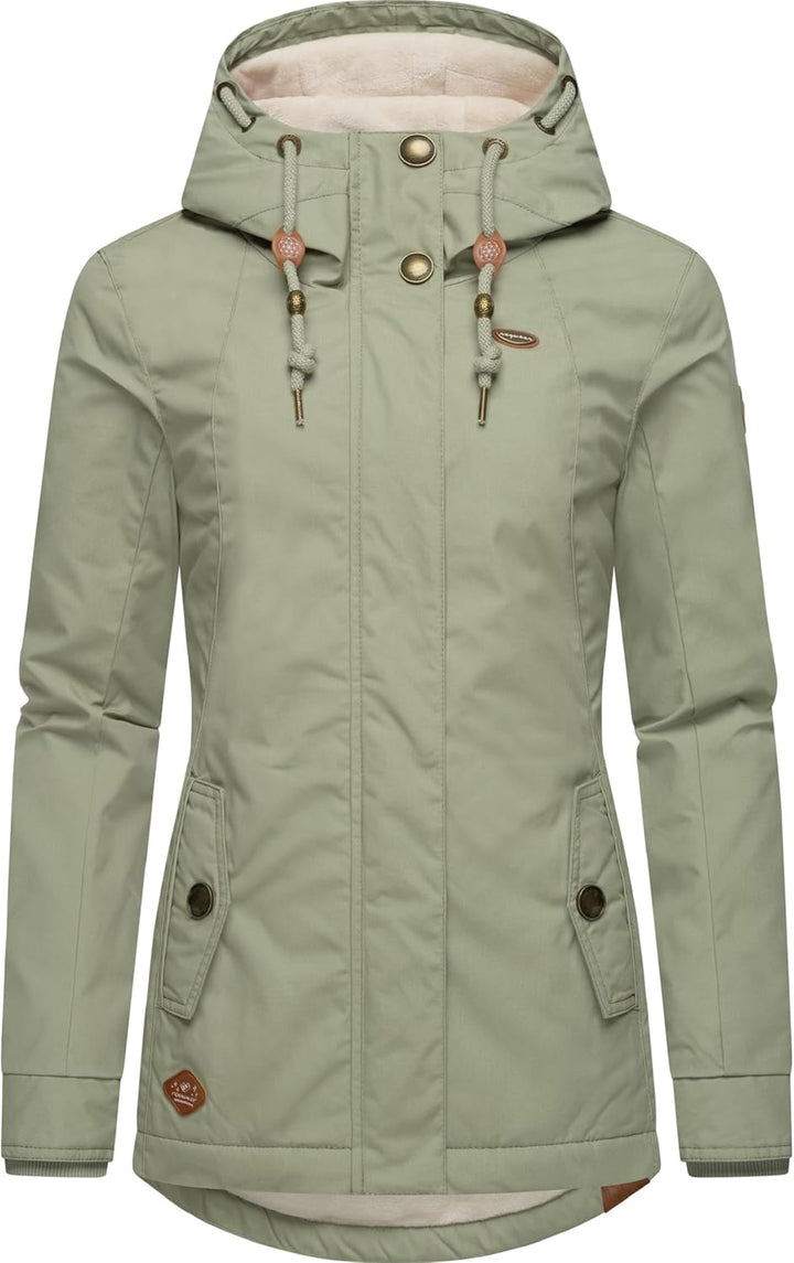 Ragwear Damen warme Winterjacke kurz mit Kapuze Monade XS-6XL XS Dusty Olive24, XS Dusty Olive24