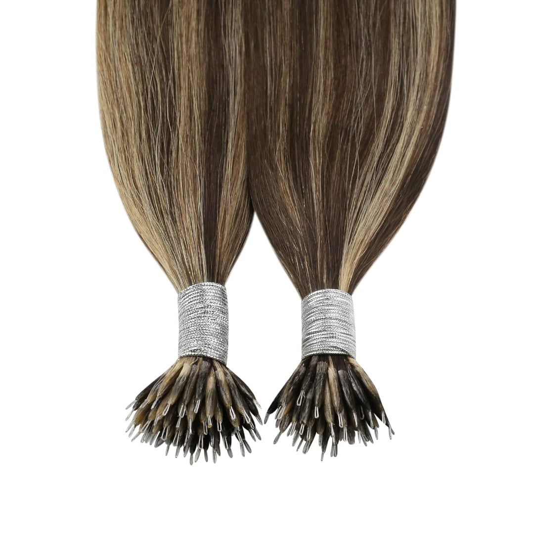 YoungSee Nano Extensions Echthaar Braun Blond Nanoring Extensions Echthaar Highlight 35cm Nano Ring