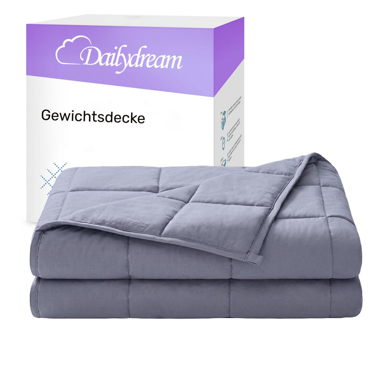 Dailydream Therapie Gewichtsdecke aus Baumwolle, 9,5Kg für Erwachsende, 155 x 200 cm, Grau Grau 155x
