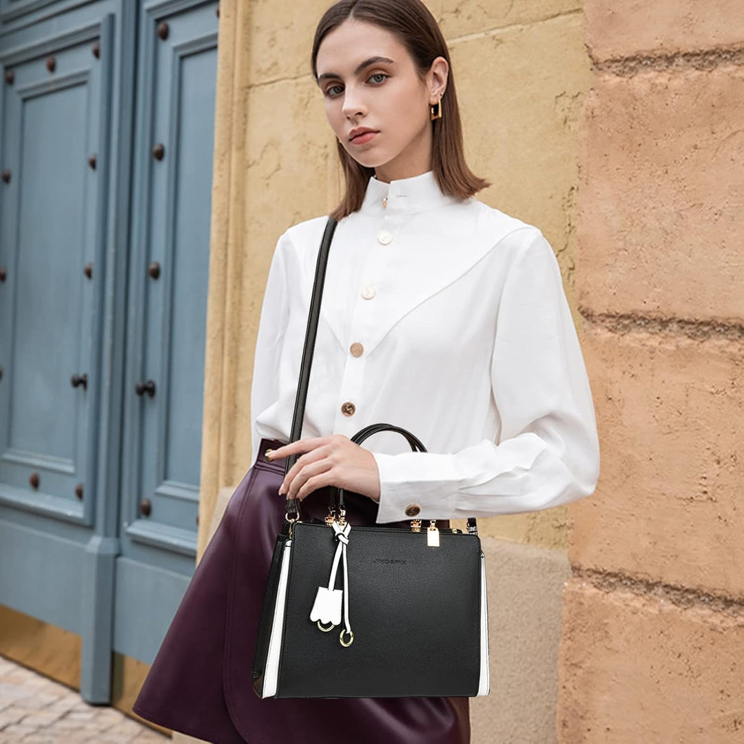 NICOLE &amp; DORIS Damen Handtasche Elegant Henkeltasche Leder Schultertasche Frauen Umhängetasche Multi