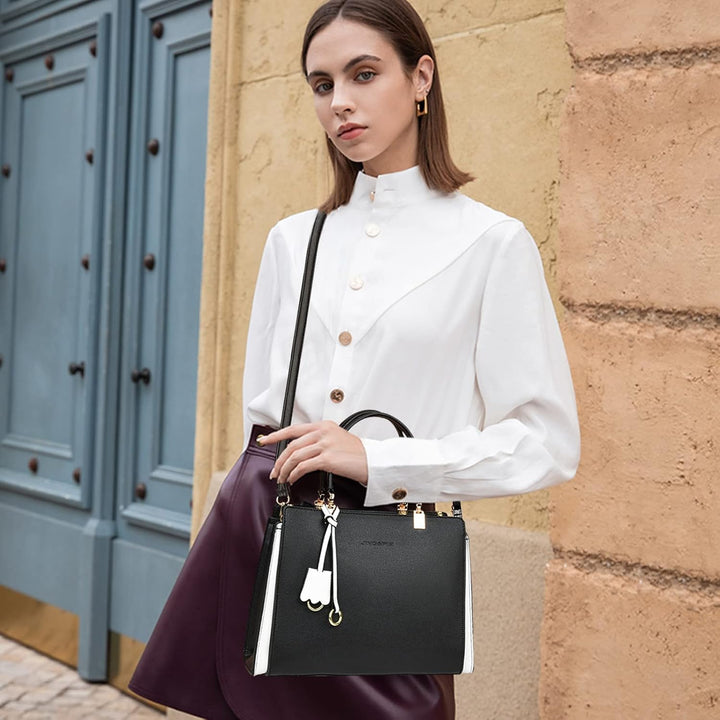 NICOLE &amp; DORIS Damen Handtasche Elegant Henkeltasche Leder Schultertasche Frauen Umhängetasche Multi