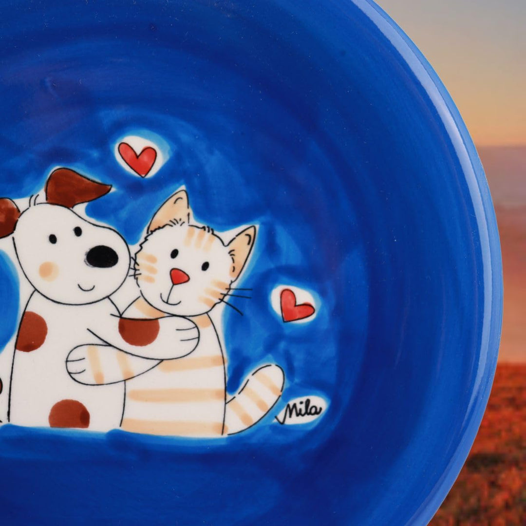 440s Mila Keramik-Teller Cat & Dog Love | MI-84309