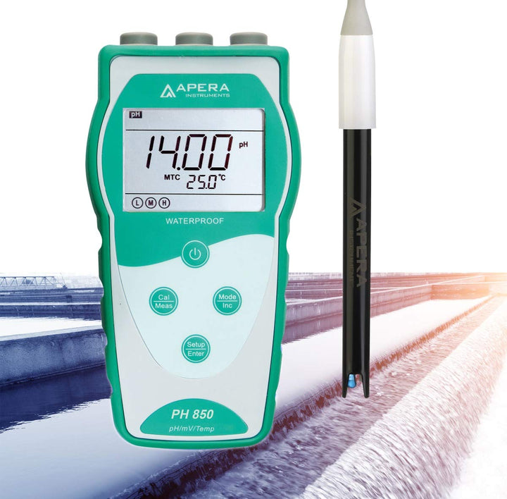 Apera Instruments PH850-WW Tragbares pH-Messgerät zum Einsatz in der Abwasserbehandlung, ausgestatte
