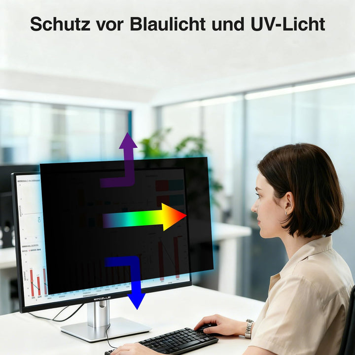 2er-Pack 23.8 Zoll Monitor Blickschutzfolie 16:9 Seitenverhältnis, Anti Blaulichtfilter, Anti Glare,