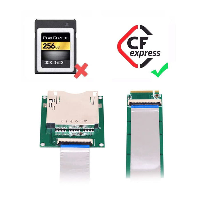xiwai NGFF M.2 NVMe Câble d'extension de carte mère vers CF Express M2 M-Key pour CFE Type-B Support