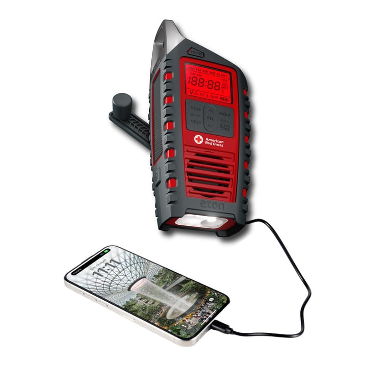Eton American Red Cross Adventure Series Odyssey Multi-Band-Radio (AM/FM/NOAA/Kurzwelle) mit Bluetoo