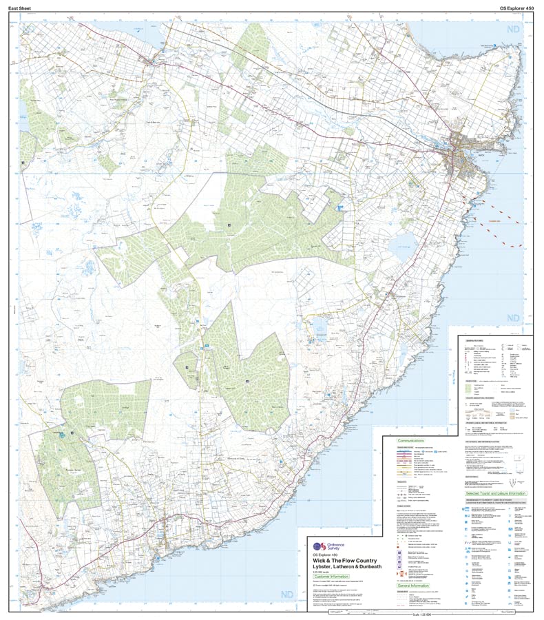 Wick and the Flow Country (OS Explorer Map, Band 450), Karte