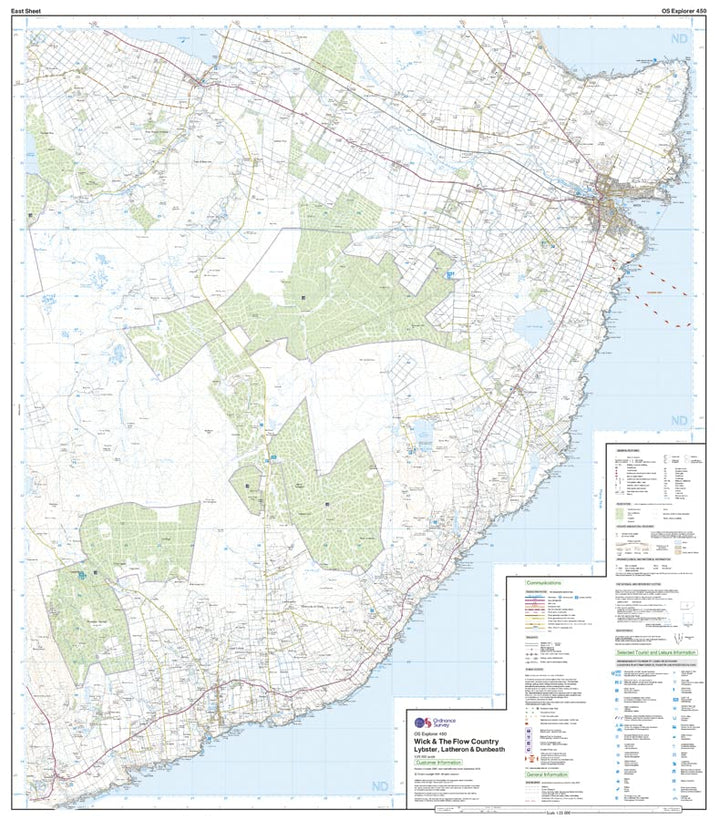 Wick and the Flow Country (OS Explorer Map, Band 450), Karte