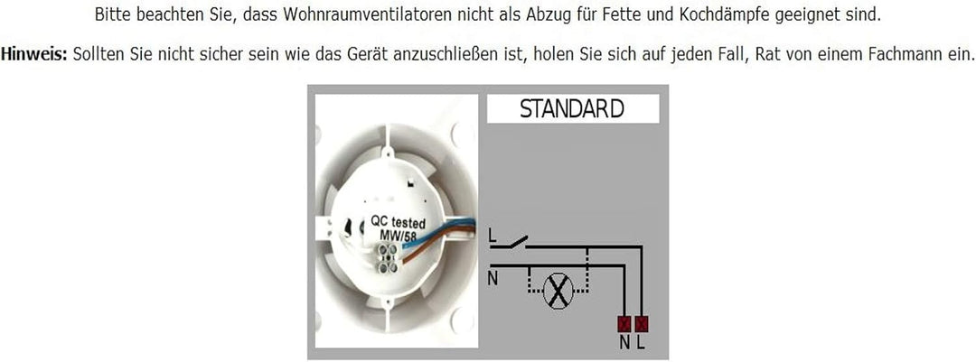 Rohrlüfter Rohrventilator Ventilator Gebläse Kanallüfter 100 mm 125 mm Rohreinschub Badlüfter - MKK®