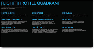 Logitech G Saitek Pro Flight Throttle Quadrant, Simulations-Achsenschalthebel für Flug Simulatoren,