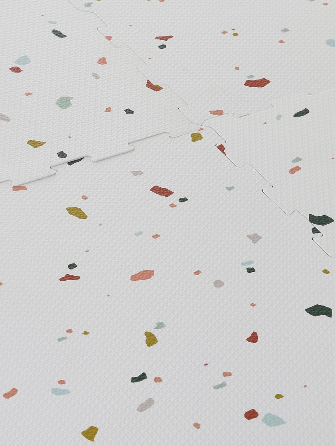 VERTBAUDET Grosse Puzzle-Spielmatte 9-teilig Kinderzimmer weiss/terrazomuster, weiss/terrazomuster