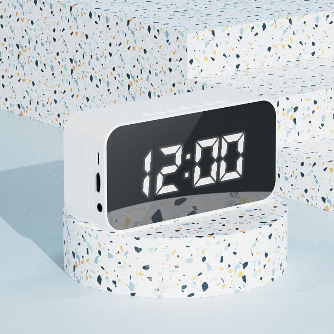 Kabellose Bluetooth-Lautsprecher mit Wecker, Digitaluhr mit Bluetooth-Lautsprecher, Unterstützt FM-R