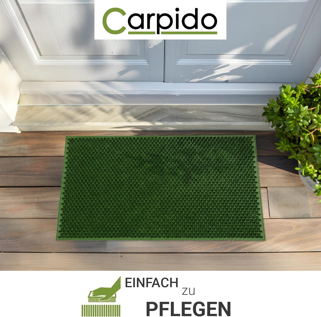 Carpido Wetterfeste Fussmatte Garten - Grün 2er Set 40x60 cm - Outdoor Schmutzfangmatte - Türmatte l