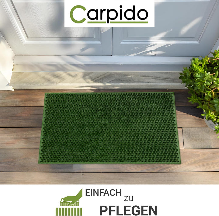 Carpido Wetterfeste Fussmatte Garten - Grün 2er Set 40x60 cm - Outdoor Schmutzfangmatte - Türmatte l