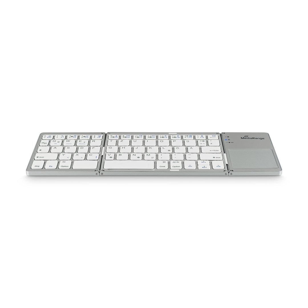 MediaRange kompakte Funk-Tastatur mit 63 Tasten und Touchpad, QWERTZ (DE/AT/CH) Tastaturbelegung, si