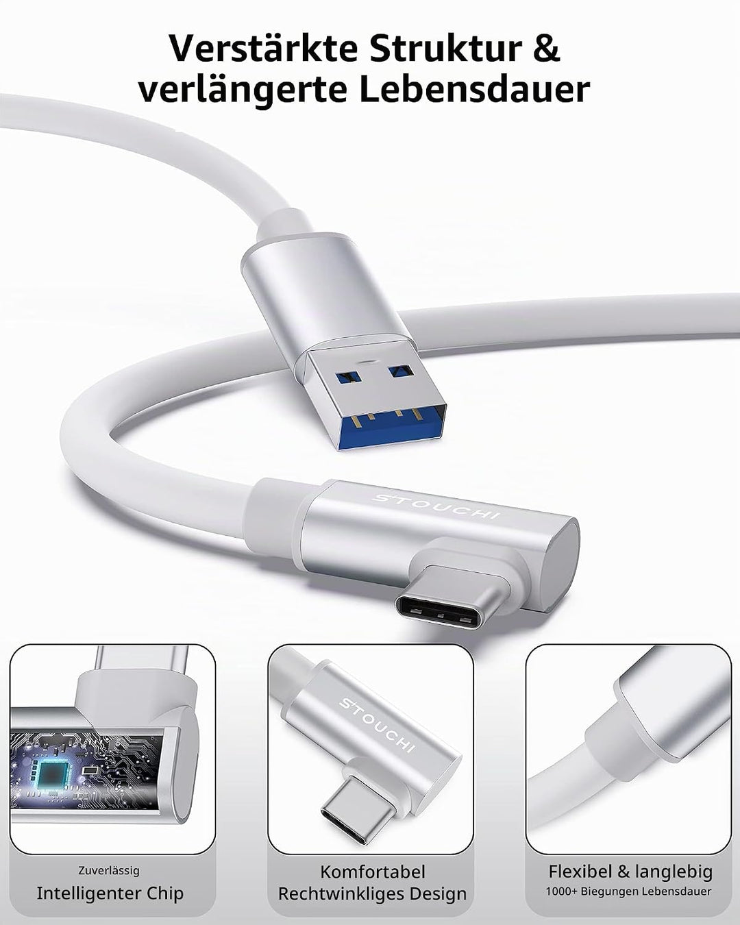 5m Link Kabel Kompatibel mit Meta Oculus Quest3/Quest2/Pro/PICO 4,Stouchi mit Separatem Ladeanschlus