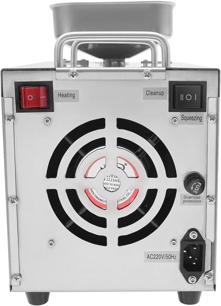 Elektrische Ölpresse 800W Edelstahl mit Kalt-/Heisspressfunktion – Ölextraktor für Nüsse & Saaten, 2