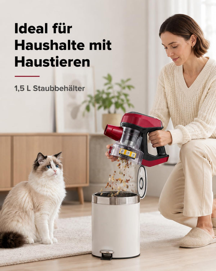 Vexilar C8 Staubsauger mit Kabel, 60KPa &amp; 600W Starke konstante Saugkraft, Staubsauger beutellos, 7m