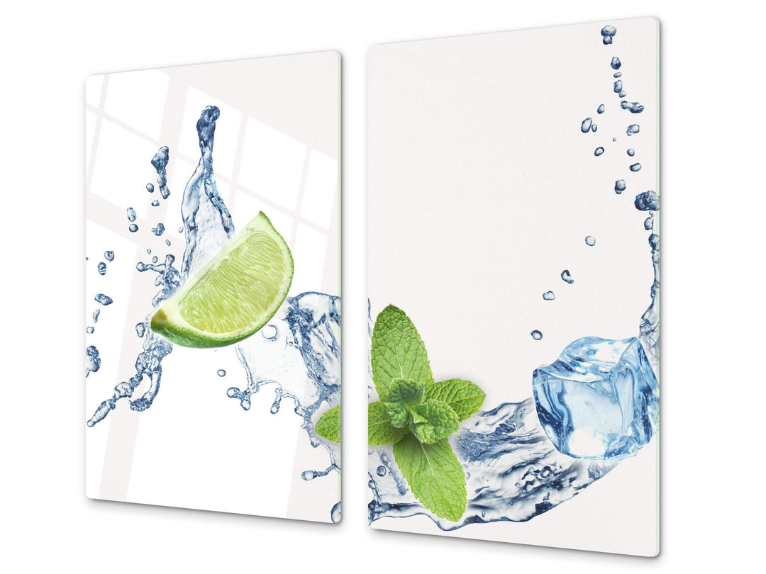 Küchenbrett aus Hartglas und Induktionskochplattenabdeckung – Schneideplatten SINGLE mit 60 x 52 cm