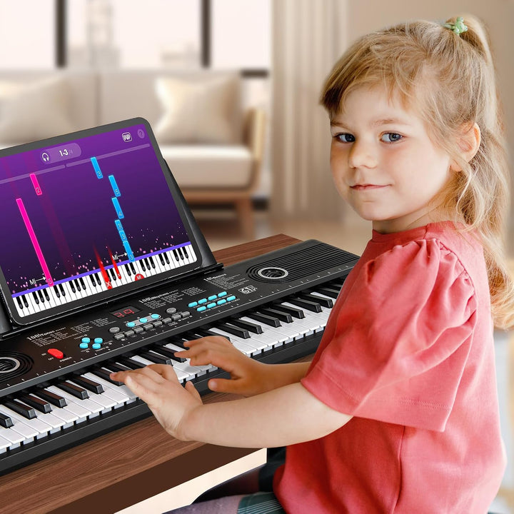 COSTWAY Keyboard Piano 61 Tasten, Digital Piano mit Ständer &amp; Mikrofon &amp; Tragetasche, E-Piano für Ei