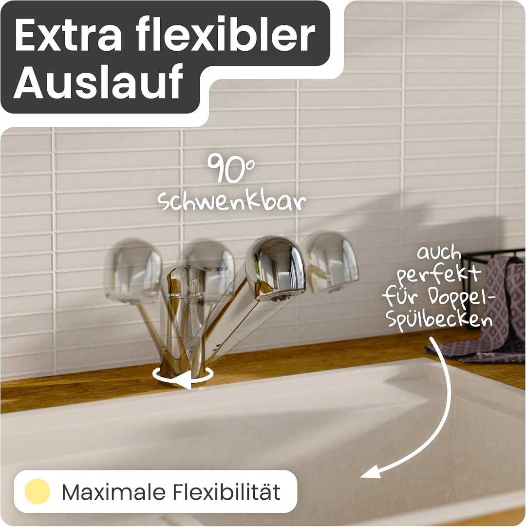 instmaier Elena | Niederdruck Küchenarmatur mit Geschirrbrause | Chrom |Wasserhahn Küche | ausziehba