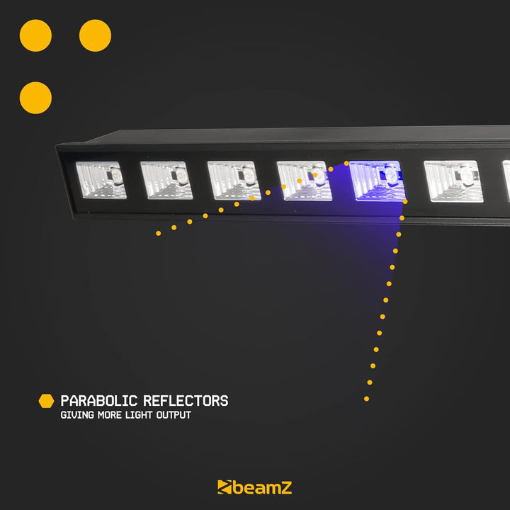 BeamZ BUV183 Schwarzlichtlampe, Schwarzlicht Lampe 91cm, Schwarzlicht Party Bar mit 18 LEDs, UV Lich