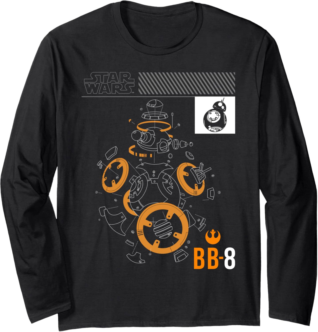 Star Wars Last Jedi BB-8 Expanded Schematic Langarmshirt