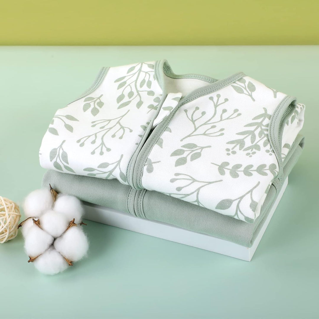 Yoofoss Schlafsack Baby Sommer 0.5 Tog - 2er Pack 67cm/0-6 Monate 100% Baumwolle Sommerschlafsack Ba