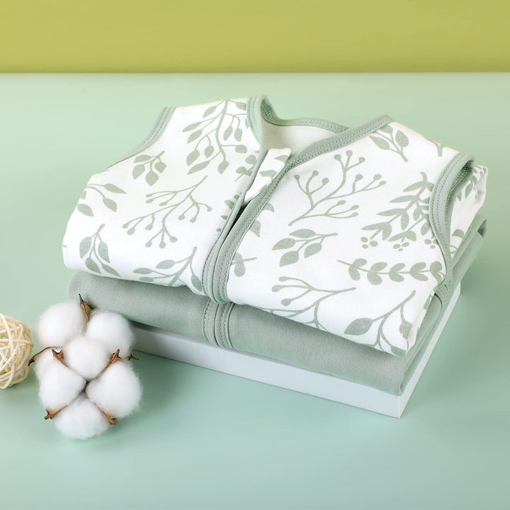 Yoofoss Schlafsack Baby Sommer 0.5 Tog - 2er Pack 67cm/0-6 Monate 100% Baumwolle Sommerschlafsack Ba