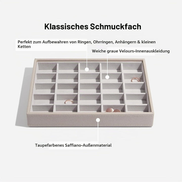 Stackers Schmuckschatulle, klassische Grösse, stapelbar, Set mit 5 Schubladen. taupe